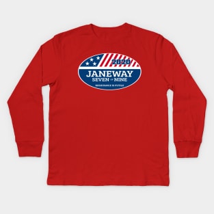 Janeway 2020 Parody Campaign Sticker Kids Long Sleeve T-Shirt